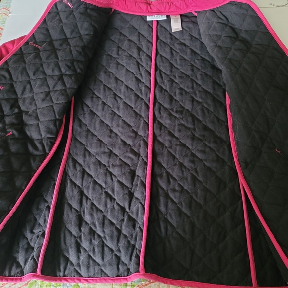 Villager by Liz Claiborne pink quilted jacket size M button front lightweight - Picture 6 of 10
